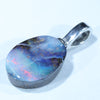 Australian Boulder Opal Silver Pendant with Silver Chain (13mm x 9mm) Code - FF384