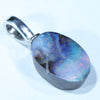 Australian Boulder Opal Silver Pendant with Silver Chain (13mm x 9mm) Code - FF384