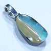 Australian Boulder Opal Silver Pendant with Silver Chain (14mm x 8.5mm) Code - FF435