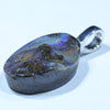 Australian Boulder Opal Silver Pendant with Silver Chain (16mm x 10mm) Code - FF415