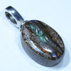 Australian Boulder Opal Silver Pendant with Silver Chain (13mm x 9.5mm) Code - FF455