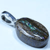 Australian Boulder Opal Silver Pendant with Silver Chain (13mm x 9.5mm) Code - FF455