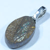 Australian Boulder Opal Silver Pendant with Silver Chain (13mm x 9.5mm) Code - FF455