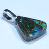 Australian Boulder Opal Silver Pendant with Silver Chain (12mm x 11mm) Code - FF407