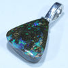 Australian Boulder Opal Silver Pendant with Silver Chain (12mm x 11mm) Code - FF407