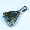 Australian Boulder Opal Silver Pendant with Silver Chain (12mm x 11mm) Code - FF407