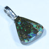 Australian Boulder Opal Silver Pendant with Silver Chain (12mm x 11mm) Code - FF407