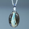 Natural Australian Boulder Opal Silver Pendant