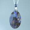 Natural Australian Boulder Opal Silver Pendant