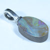 Australian Boulder Opal Silver Pendant with Silver Chain (12mm x 8mm) Code - FF453