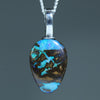 natural Australian Boulder Opal Silver Pendant