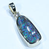 Natural Australian Boulder Opal and Diamond Gold Pendant (16mm x 7mm) Code - AA179