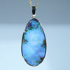 Natural Auatralian Solid Queensland Boulder Opal Gold Pendant