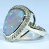 10k Gold - Solid Lighting Ridge Crystal Opal - Natural Diamonds