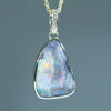 Natural Australian Boulder Opal Gold and Diamond Pendant