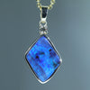 Natural Australian Boulder Opal Gold and Diamond Pendant