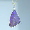 Natural Australian Boulder Opal Gold and Diamond Pendant