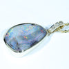 Natural Australian Boulder Opal and Diamond Gold Pendant (20mm x 13mm) Code - AA188