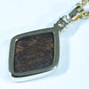 Natural Australian Boulder Opal and Diamond Gold Pendant (15mm x 7.5mm) Code - AA128