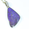 Natural Australian Boulder Opal and Diamond Gold Pendant (24.5mm x 15mm) Code - AA172