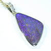 Natural Australian Boulder Opal and Diamond Gold Pendant (24.5mm x 15mm) Code - AA172