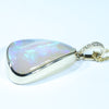 Large Lightning Ridge Crystal Opal and Diamond Gold Pendant (23mm x 19mm) Code - AA175