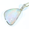 Large Lightning Ridge Crystal Opal and Diamond Gold Pendant (23mm x 19mm) Code - AA175