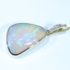 Large Lightning Ridge Crystal Opal and Diamond Gold Pendant (23mm x 19mm) Code - AA175