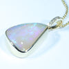 Large Lightning Ridge Crystal Opal and Diamond Gold Pendant (23mm x 19mm) Code - AA175