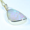 Large Lightning Ridge Crystal Opal and Diamond Gold Pendant (23mm x 19mm) Code - AA175