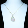 Large Lightning Ridge Crystal Opal and Diamond Gold Pendant (23mm x 19mm) Code - AA175