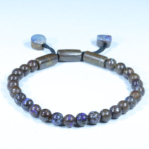 Natural Australian Opal Matrix Adjustable Bead Bracelet