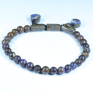 Natural Australian Matrix Opal Adjustable Bead Bracelet