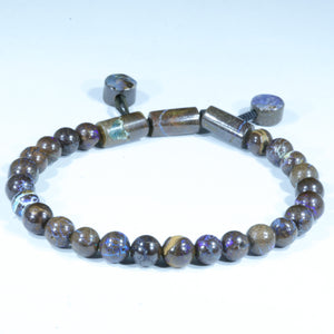 Natural Australian Matrix Opal Adjustable Bead Bracelet