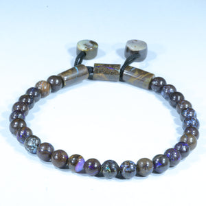 Natural Australian Matrix Opal Adjustable Opal Bead Bracelet