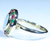 Australian white Opal, Ruby, Sapphire, Garnet, and Pink Tourmaline Gold Ring - Size 7 Code - EM265