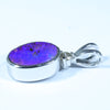 Australian Boulder Opal and Diamond Silver Pendant with Silver Chain (9.5mm x 6.5mm)  Code - FF445