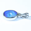 Australian Boulder Opal and Diamond Silver Pendant with Silver Chain (10mm x 6.5mm)  Code - FF441