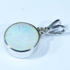 Sterling Silver - Solid Coober Pedy Crystal Opal - Natural Diamond