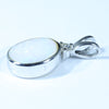 Coober Pedy White Opal and Diamond Silver Pendant with Silver Chain (10mm x 7.5mm) Code - FF487