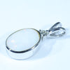 Coober Pedy White Opal and Diamond Silver Pendant with Silver Chain (10mm x 7.5mm) Code - FF487