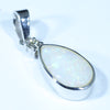 Sterling Silver - Solid Coober Pedy White Opal - Natural Diamond 