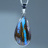 Queensland Boulder Opal Silver Pendant with Silver Chain (23mm x 12mm) Code - FF461