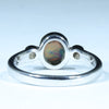 Lightning Ridge Solid Opal and Diamond Silver Ring - Size 7 Code CC239