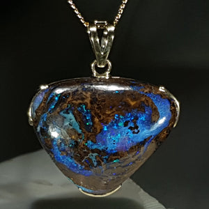 Natural opal statement piece jewellery gold pendant
