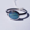 Natural Australian Opal Silver Ring - Size 7.75