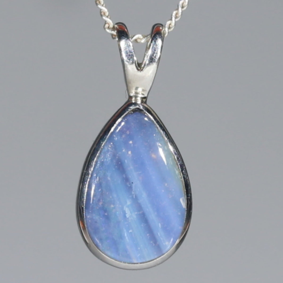 Natural Australian Opal Pendant Silver-Boulder Opal