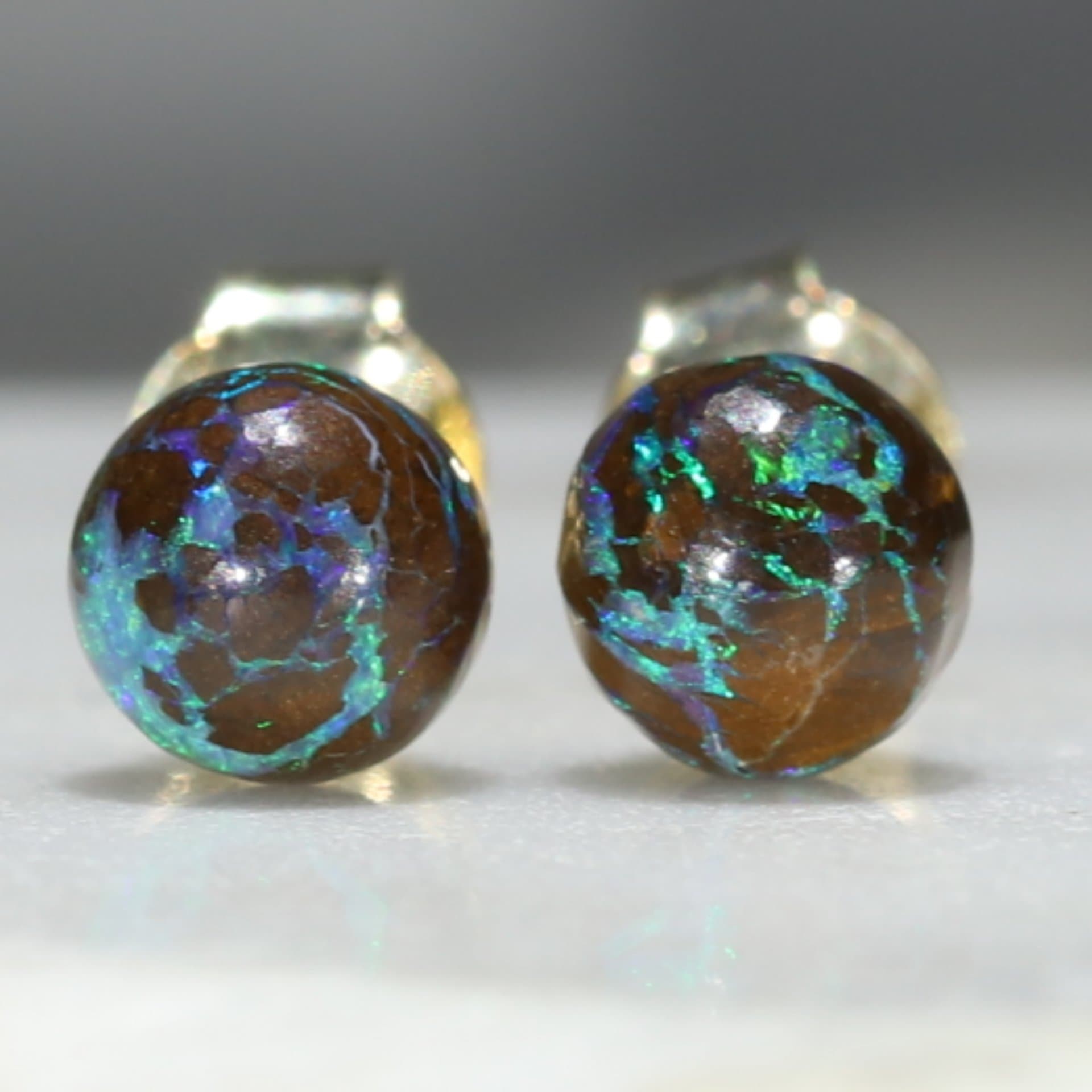 Boulder opal deals stud earrings