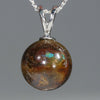 Opal Matrix Silver Ball Pendant