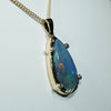 Natural Australian Opal and Diamond  Gold Pendant